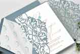 Black Lace Laser Cut Wedding Invitation